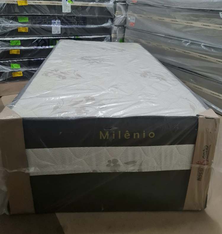 Cama Box Solteiro Milênio Semi Ortopédico 88x 188x60 Nosso Sonho