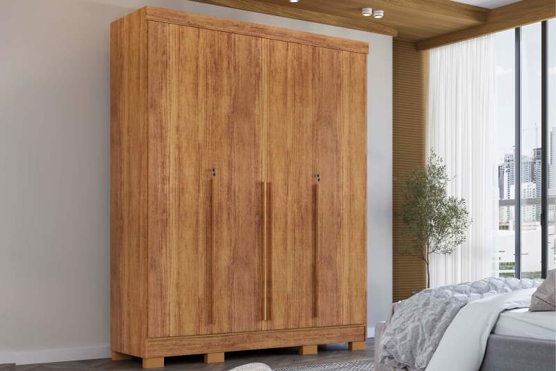 720 Roupeiro Domus 4P3G Cedro 4V Rud Rack