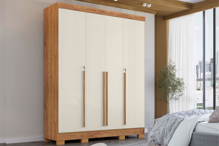 720 Roupeiro Domus 4P3G Cedro/Areia 4V Rud Rack