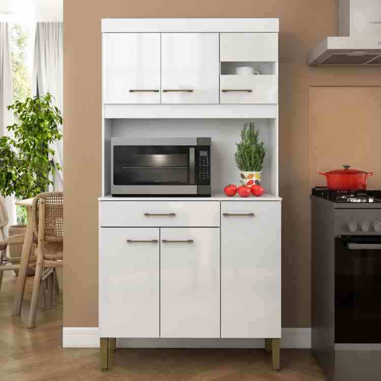 K090.Kit Cozinha Carla 6P1G Branco Fellicci